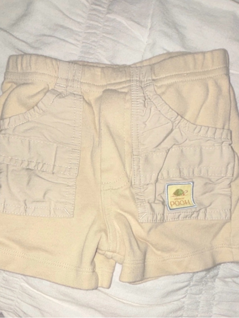 Disney Cream Shorts with Pooh Patch